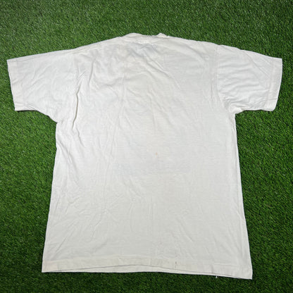 1990s Naked Volleyball White Tee Size XL USED v16934