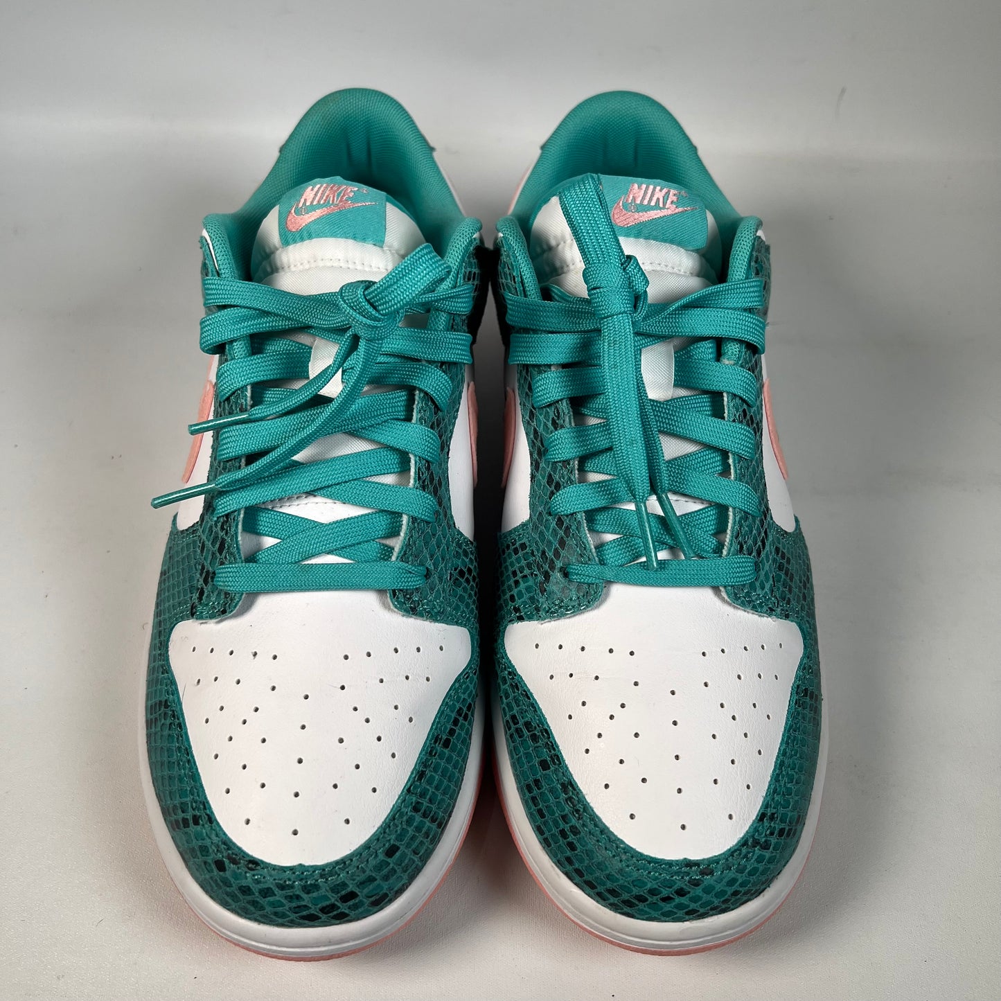 Nike Dunk Low Snakeskin Washed Teal Bleached Coral (2022) Size 10.5 USED s22323