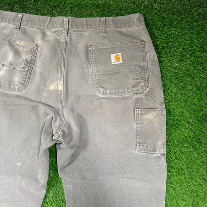 Carhartt Grey Double Knee Carpenter Pants Size 38x29 USED v18419