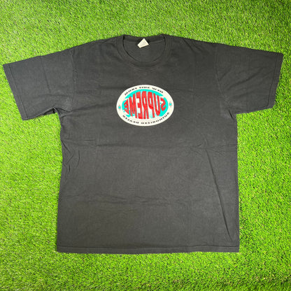 Supreme New Shit Oval Logo Black Tee Size XL USED x14426