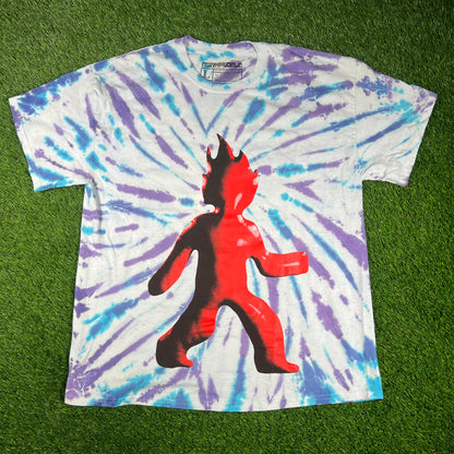 2021 Astroworld Fest Fire Head Tie Dye Tee Size Large USED x14570