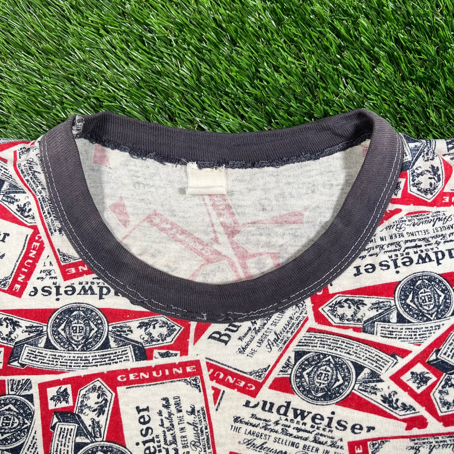 1980s Budwesier AOP Tee Size Medium USED v18159