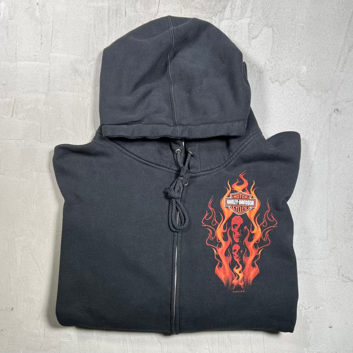 2011 Harley Davidson Nashville Black Full Zip Hoodie Size XL USED v20240