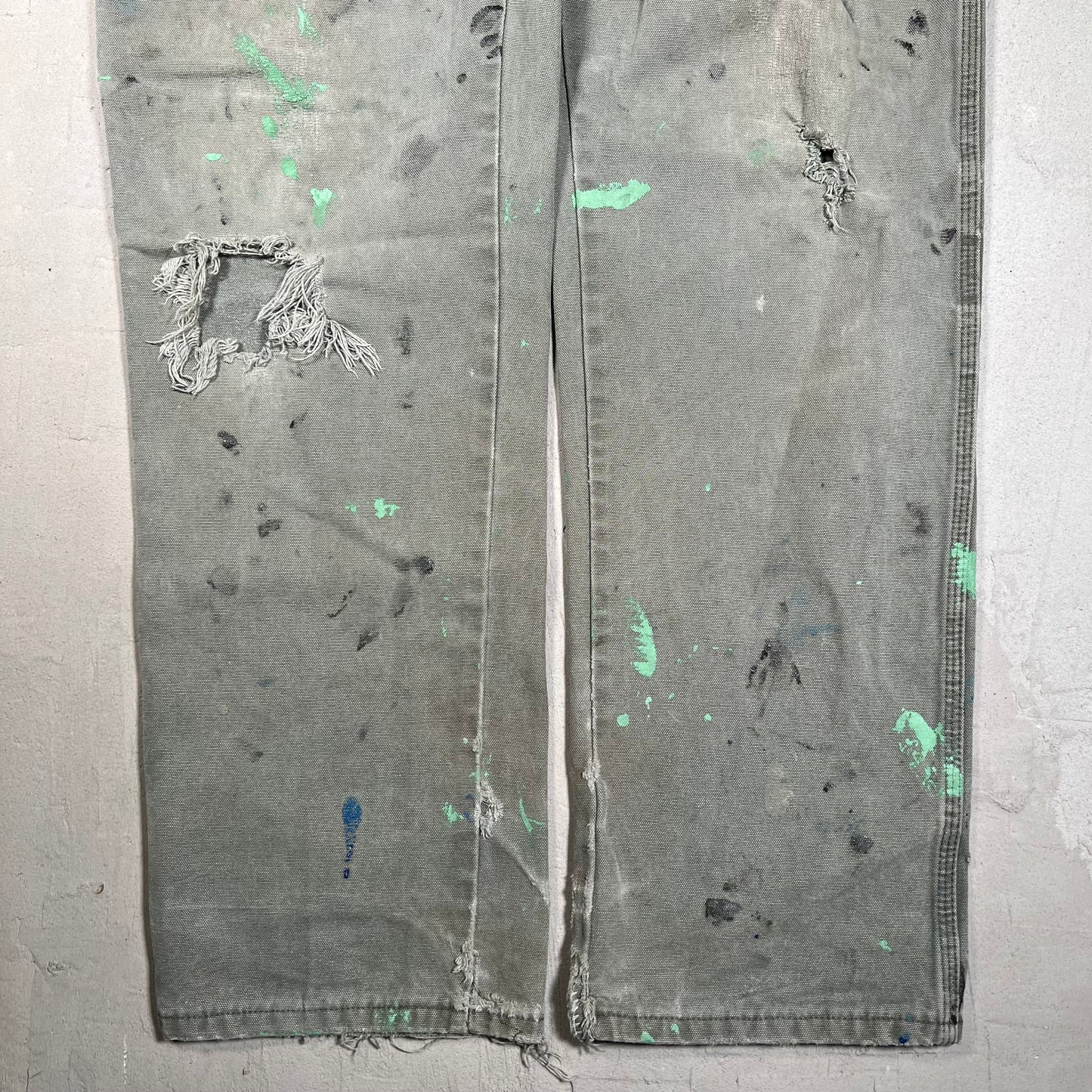Y2K Dickies Green Workwear Patched Pants Size 32x32 USED v19553