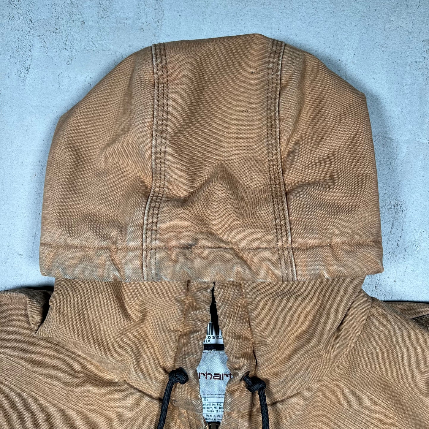 Carhartt Workwear Custom Hand-Drawn Tan Jacket Size Large USED v19295