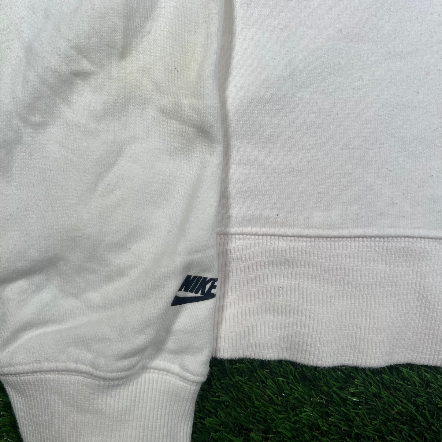 Y2K Nike Big Spellout Logo White Zip Up Size XL USED v17908