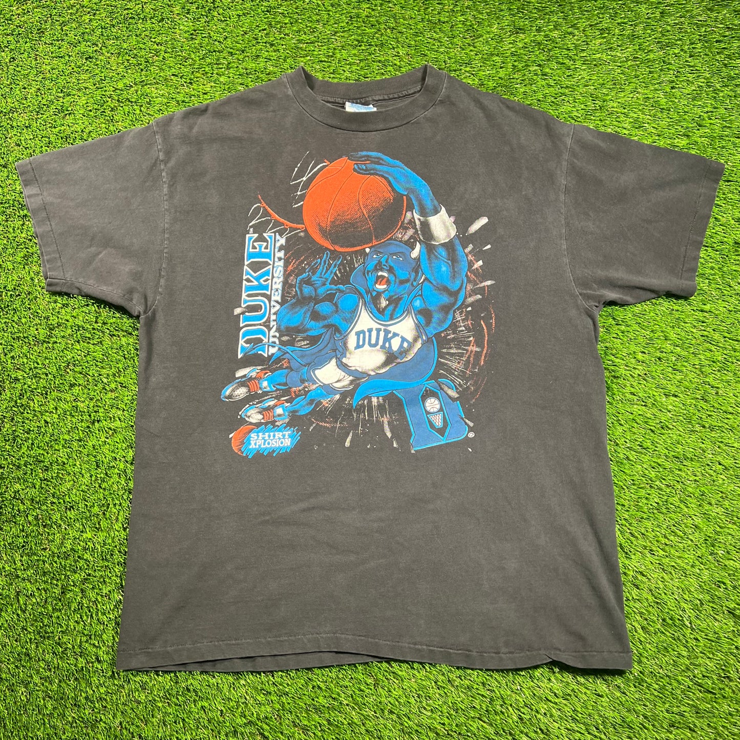 1990s Duke University Black Dunking Devil Tee Size XL USED v18371