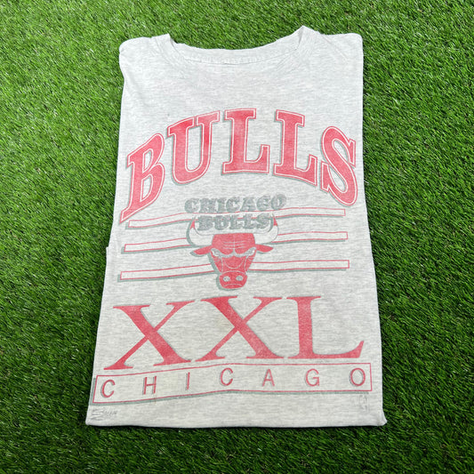 1990s Chicago Bulls XXL Salem Tag Grey Tee Size XL USED v16740