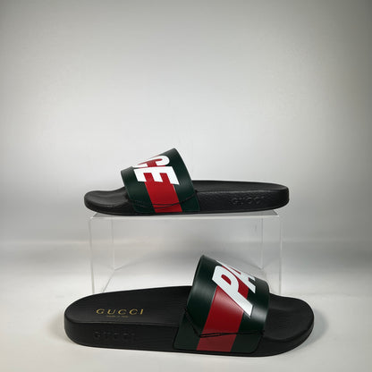 Palace x Gucci Logo Web Slide Sandal Black (2022) Size 11 NEW s22577