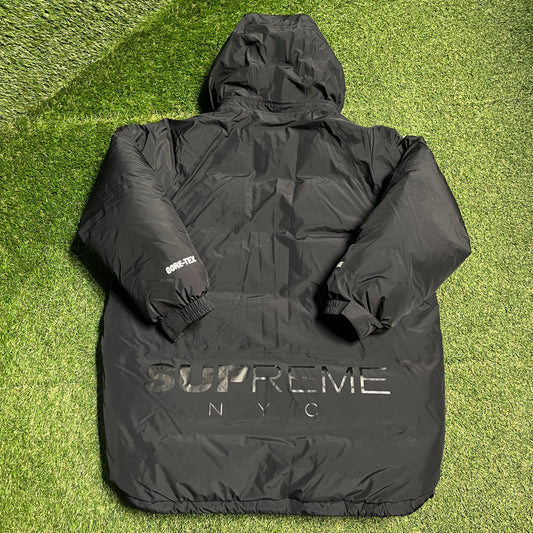 Supreme Gore Tex 700 Filled Down Parka Black Jacket Size Large USED x13721