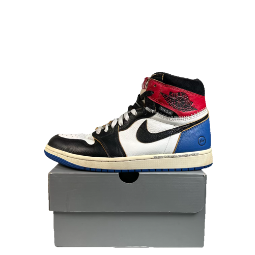 Jordan 1 High Fragment Union Varsity Red Sport Royal (2025) Size 9 USED s23647