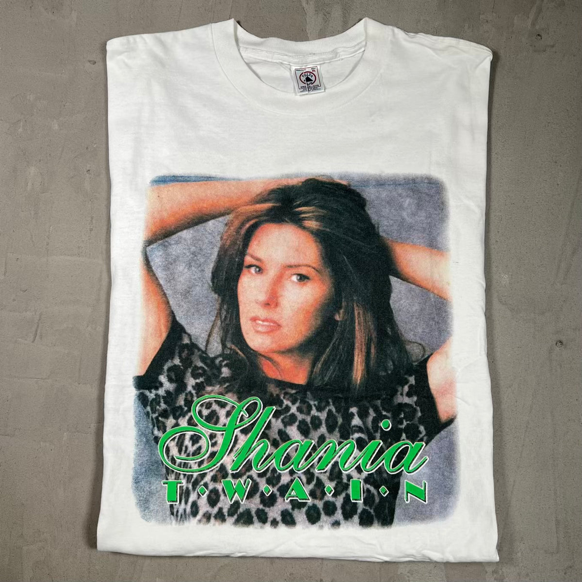 Y2K Shania Twain Portrait Tour Tee White Size XL USED v19974