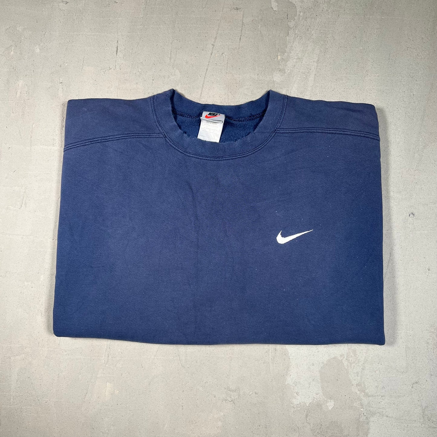 1990s Nike White Tag Navy Crewneck Size XL USED v19075