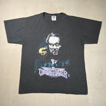 1998 The Undertaker WWF Fear Darkness Black Tee Size Large USED v19532