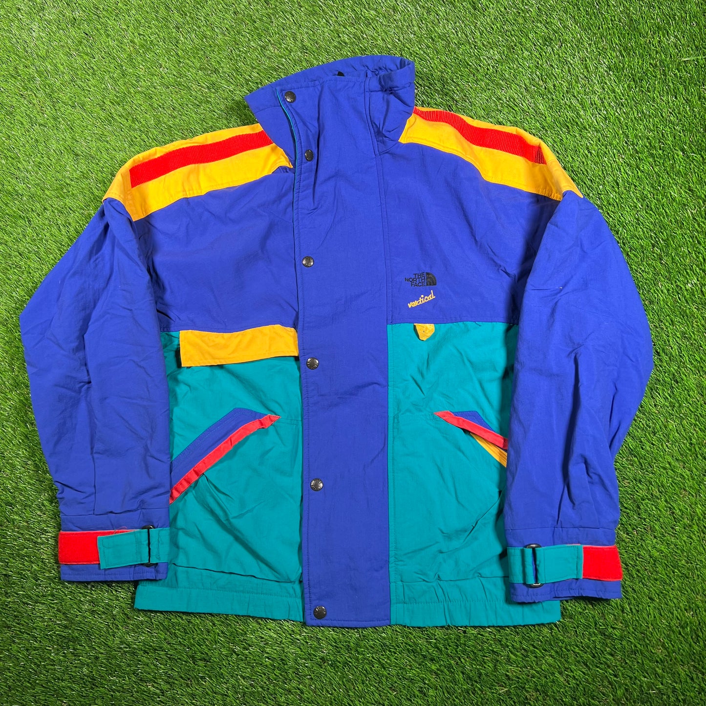 1990s North Face Vertical Gore Tex Vertical Ski Blue Jacket Size Medium USED v18056