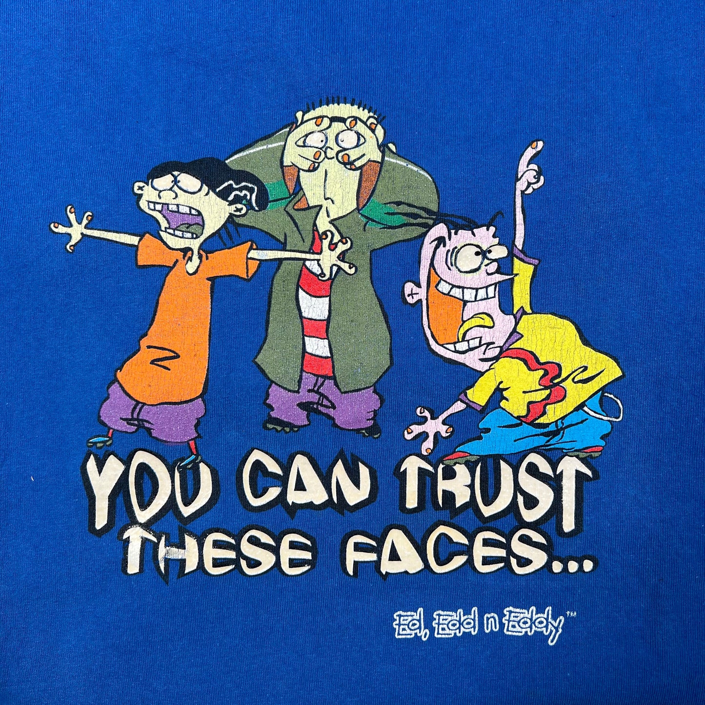 2001 Ed, Edd, and Eddy Cartoon Blue Tee Size XL USED v19146