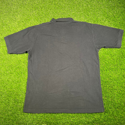 1990s Nike Black Polo Tee Size XL USED v17684