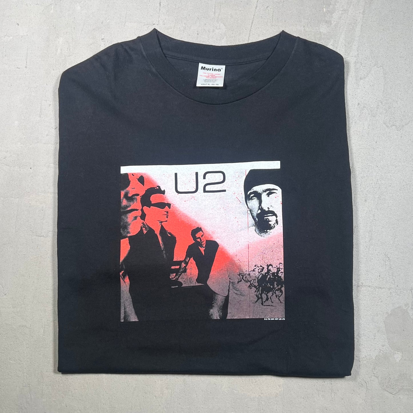 2001 U2 Black Tour Tee Size XL USED v16621