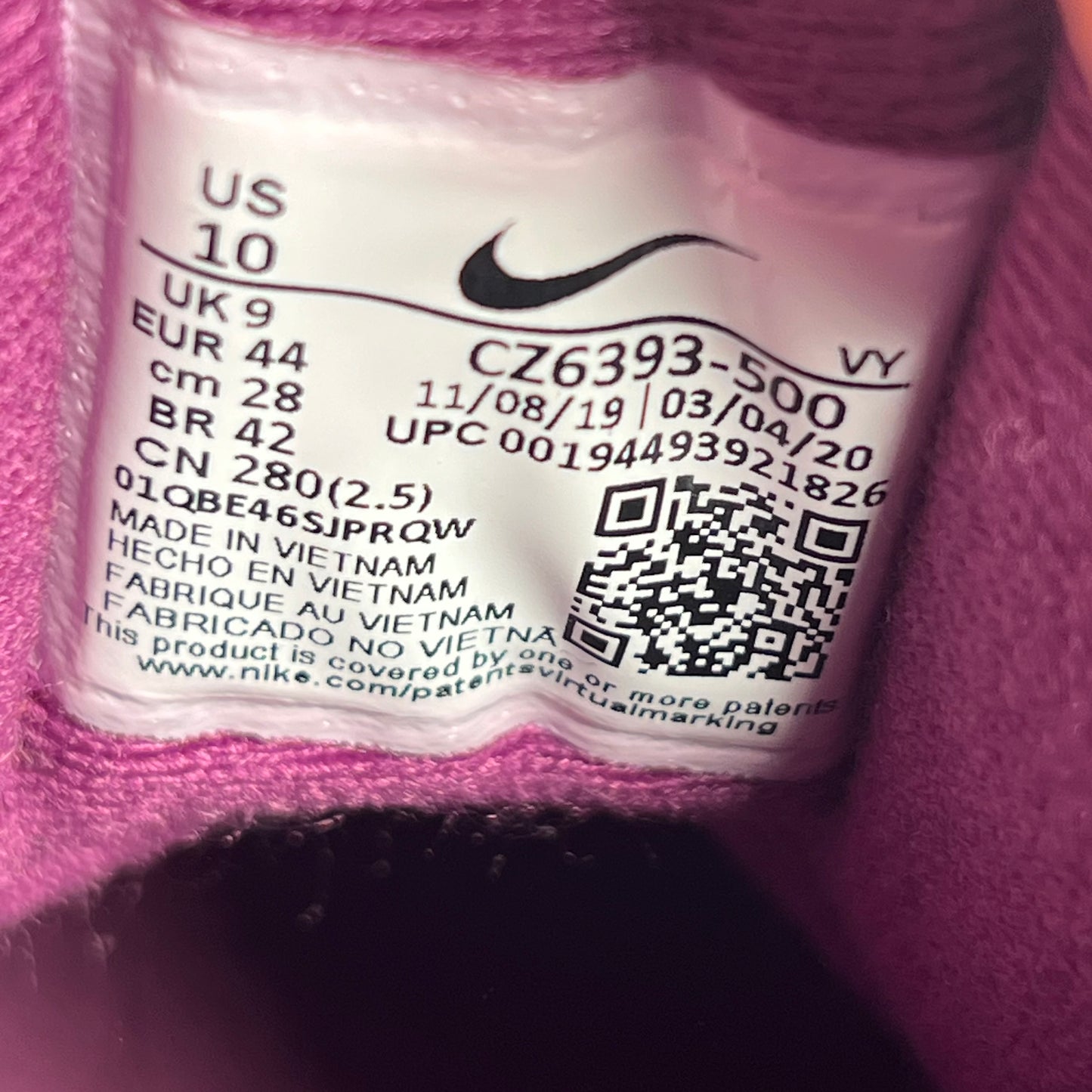 Nike Air Trainer 3 Viotech (2020) Size 10 USED s17860