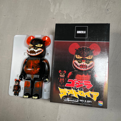 Medicom Toy Godzilla 100 and 400 Bearbricks NEW x17546