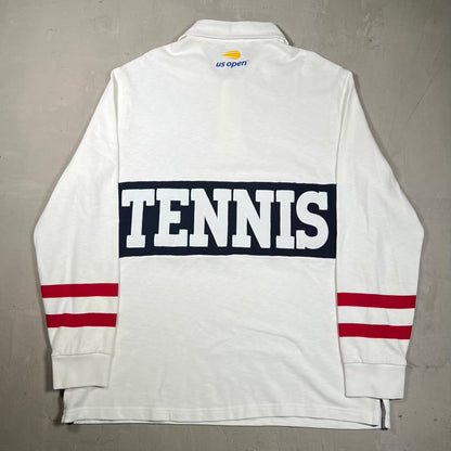 Y2K Polo Ralph Lauren US Open White Longsleeve Size XXL USED v20216