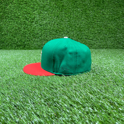 Fear of God FOG Essentials Green/Orange Fitted Hat Size 7 1/2 USED x15190