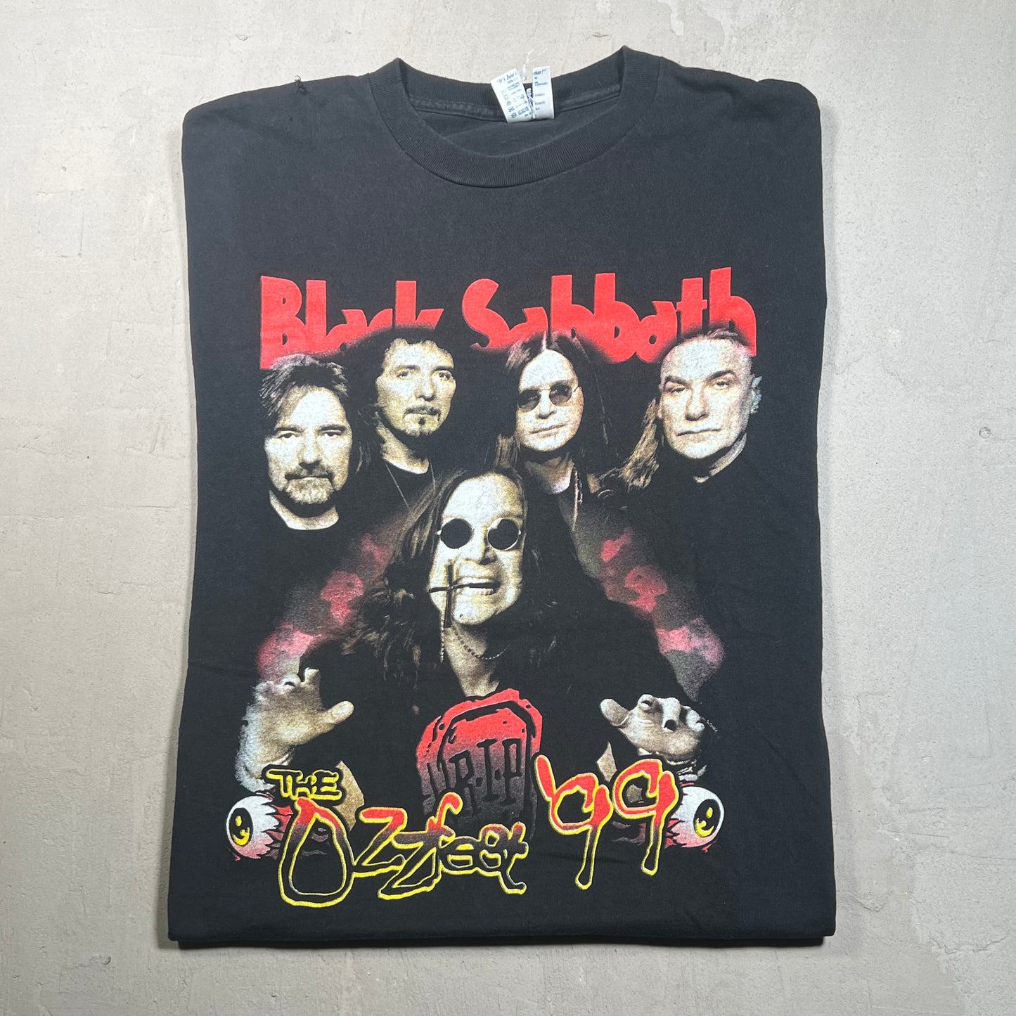 1999 The OzzFest Black Sabbath Rob Zombie Concert Black Tee Size XL USED v19457
