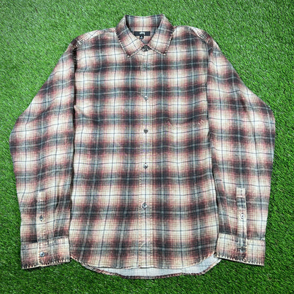 Stussy June Plaid Shirt Size Medium USED x14785