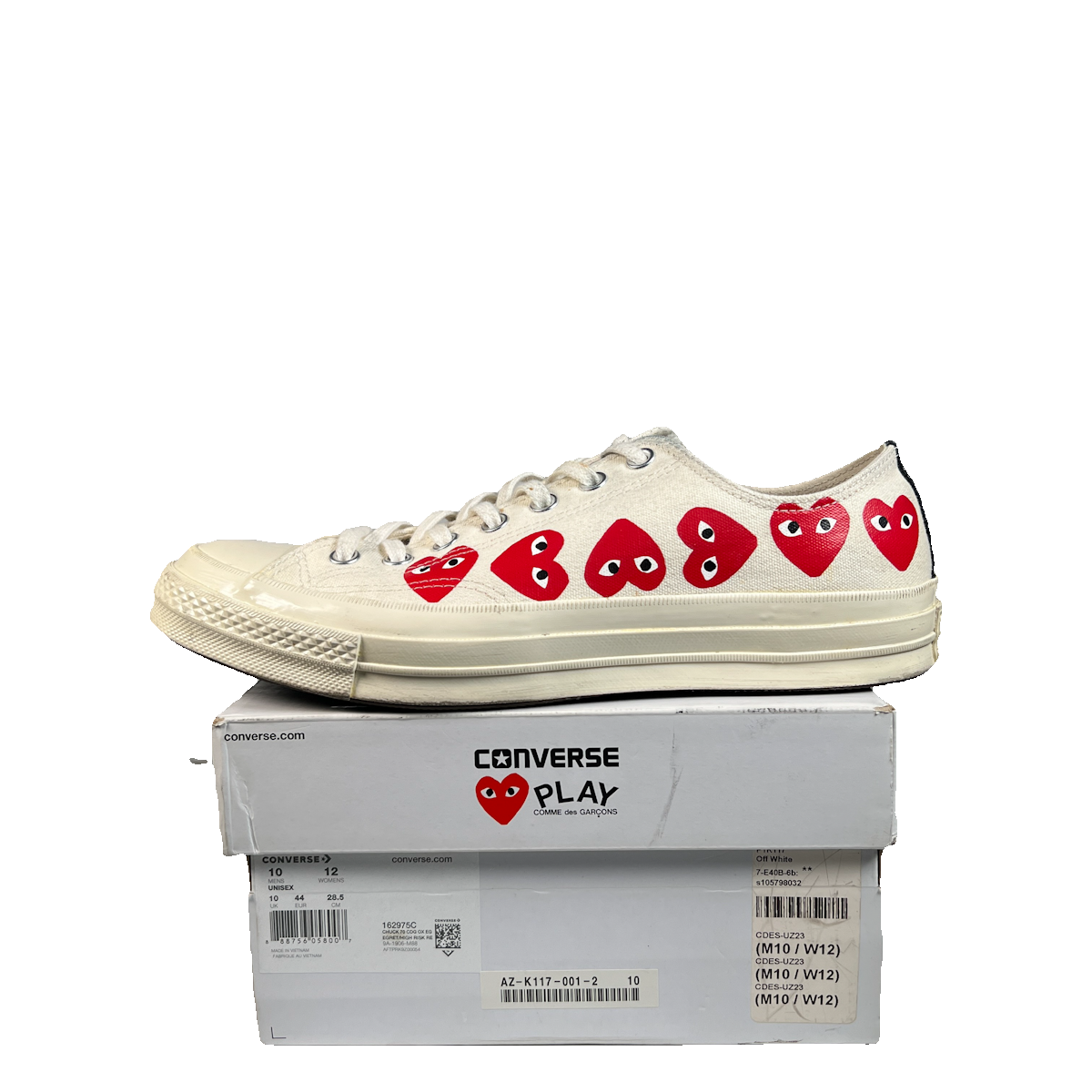 Converse Chuck Taylor All Star CDG Play White (2019) Size 10 USED s23315