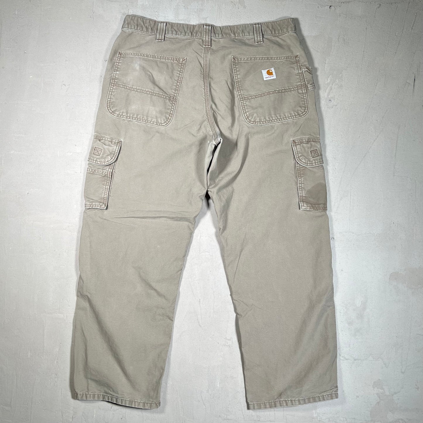 Y2K Carhartt Cargo Tan Workwear Pants Size 36x30 USED v19468