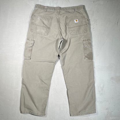 Y2K Carhartt Cargo Tan Workwear Pants Size 36x30 USED v19468