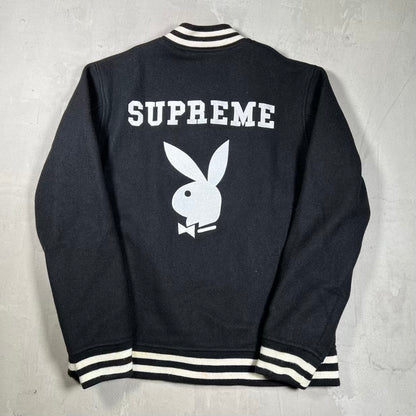 Supreme Playboy Bunny Woll Black Varsity Jacket (2011) Size Large USED x18505