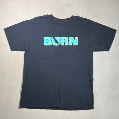 Y2K Burn "The Bait" Black Band Tee Size Large USED v19431
