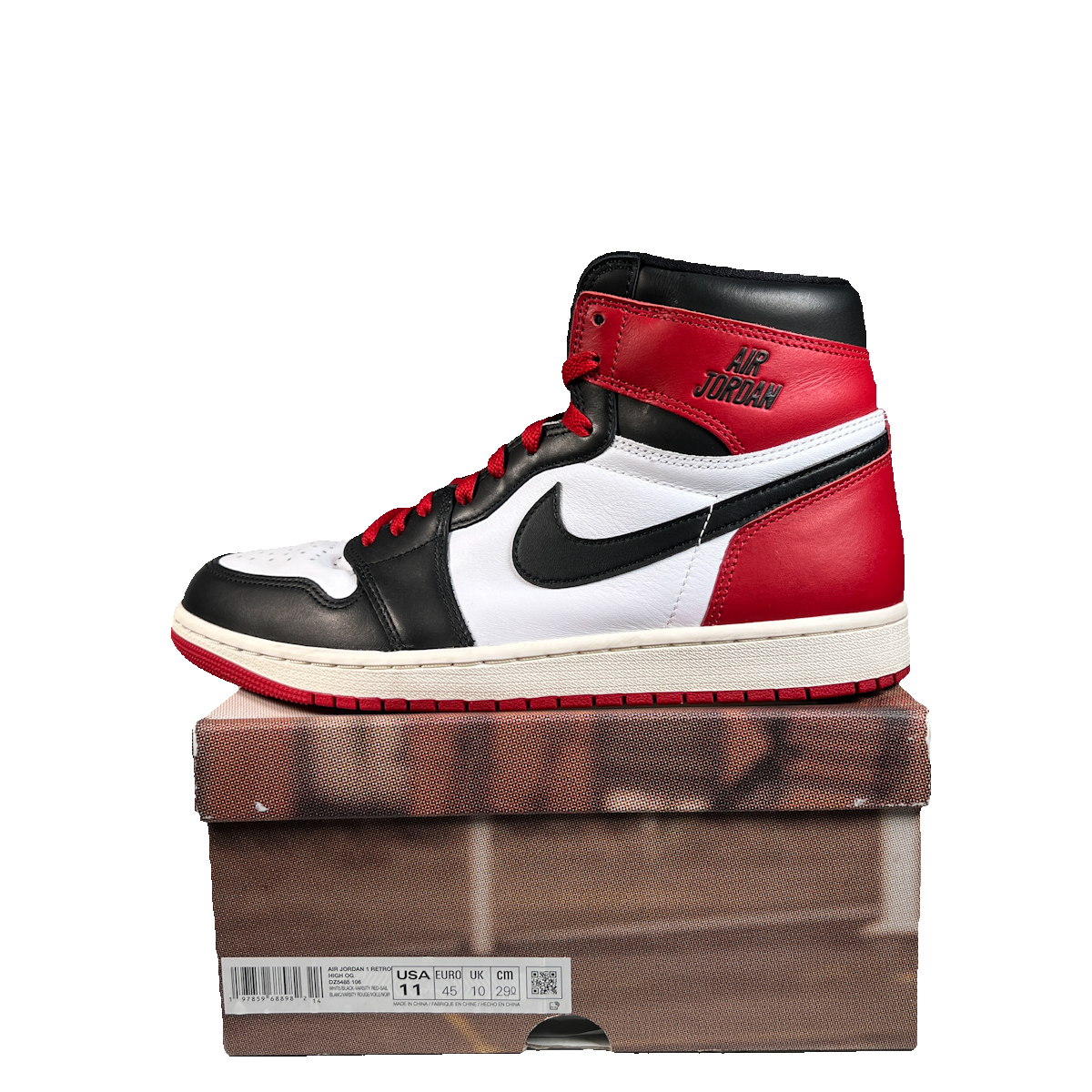 Jordan 1 High Black Toe Reimagined (2025) Size 11 USED s23259