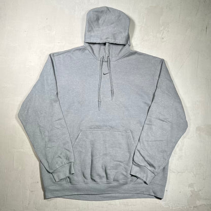 Y2K Nike Black Center Swoosh Grey Hoodie Size XL USED v20199