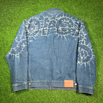 Supreme Shibori Denim Trucker Jacket Rigid Indigo (2023) Size XL USED x16660