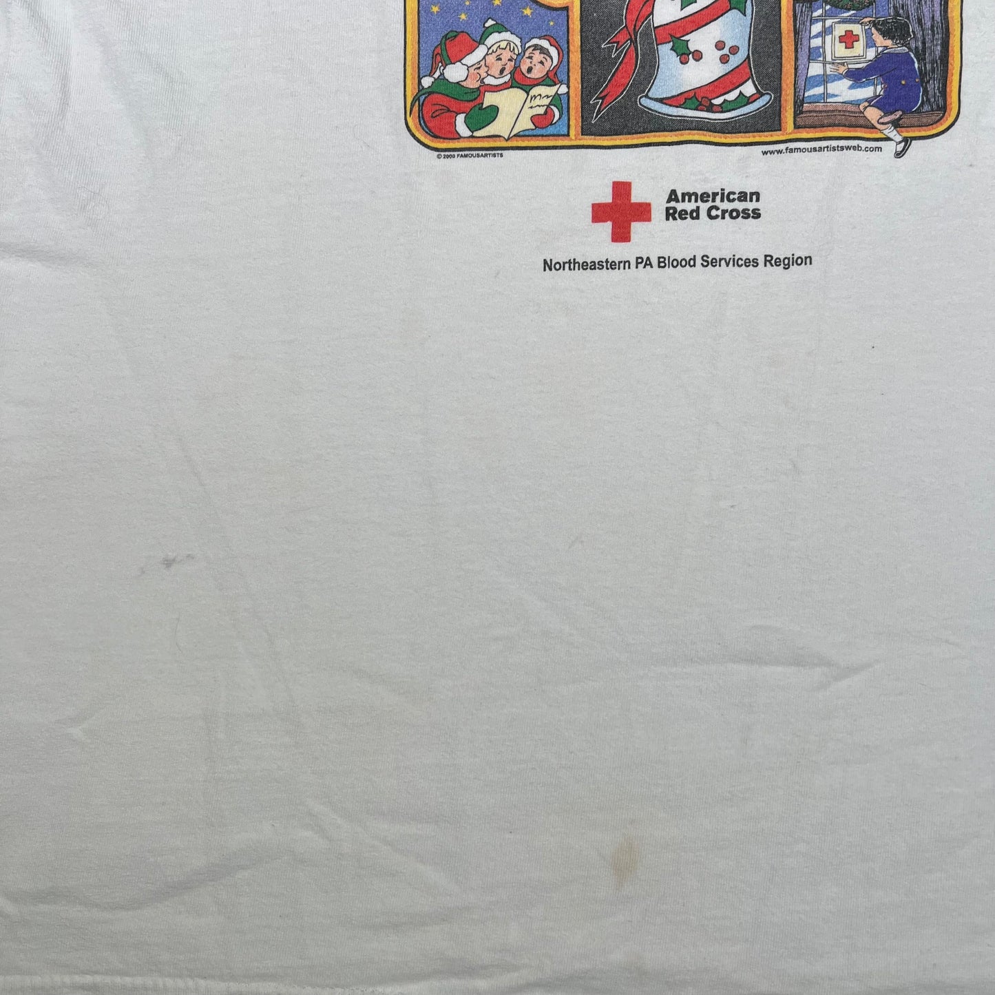 2000 Light Up A Life Donate Blood White Tee Size XL USED v17435