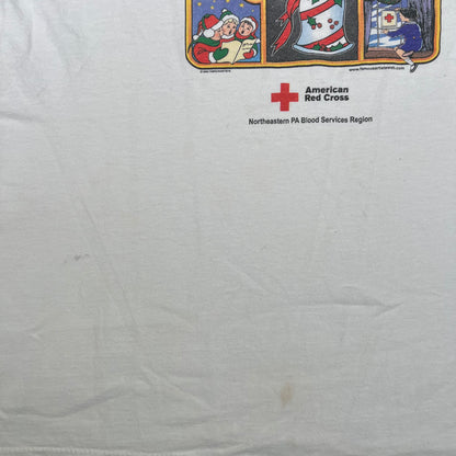 2000 Light Up A Life Donate Blood White Tee Size XL USED v17435