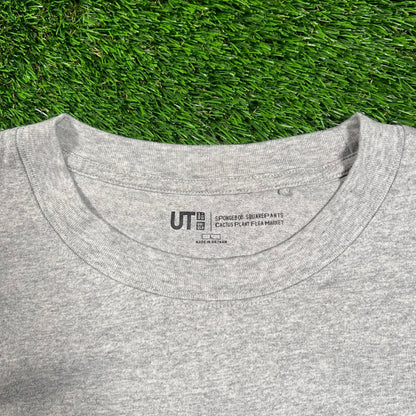 Uniqlo SpongeBob Square Pants Blurry Grey Tee Size Large USED x16340