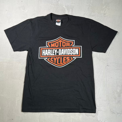 Harley Davidson "River Valley" Black Logo Tee Size Medium USED v20262