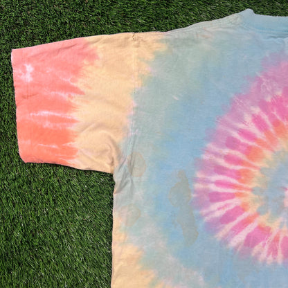 1995 Grateful Dead Spiral Bears Tie Dye Liquid Blue Tee Size Large USED v18480
