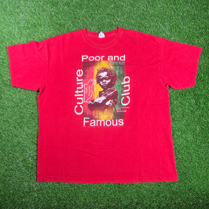 Poor and Famous Culture Club Red Tee Size XL USED v17828