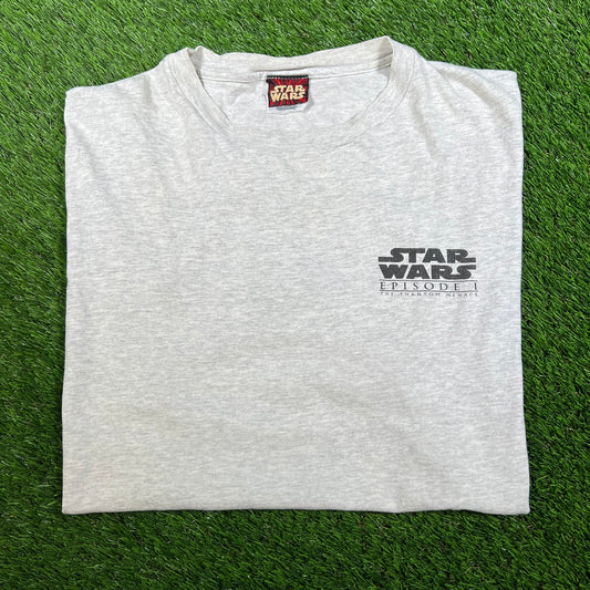 Y2K Star Wars Episode The Phantom Menace Grey Tee Size XL USED v16674