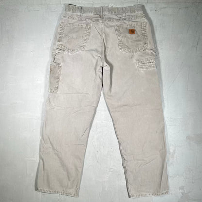 Y2K Carhartt Lightweight Beige Carpenter Pants Size 36 USED v20041