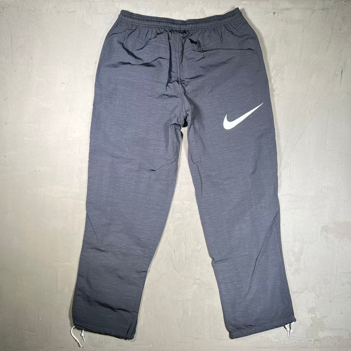 Stussy Nike Grey Nylon Track Pants Size Medium USED x18817