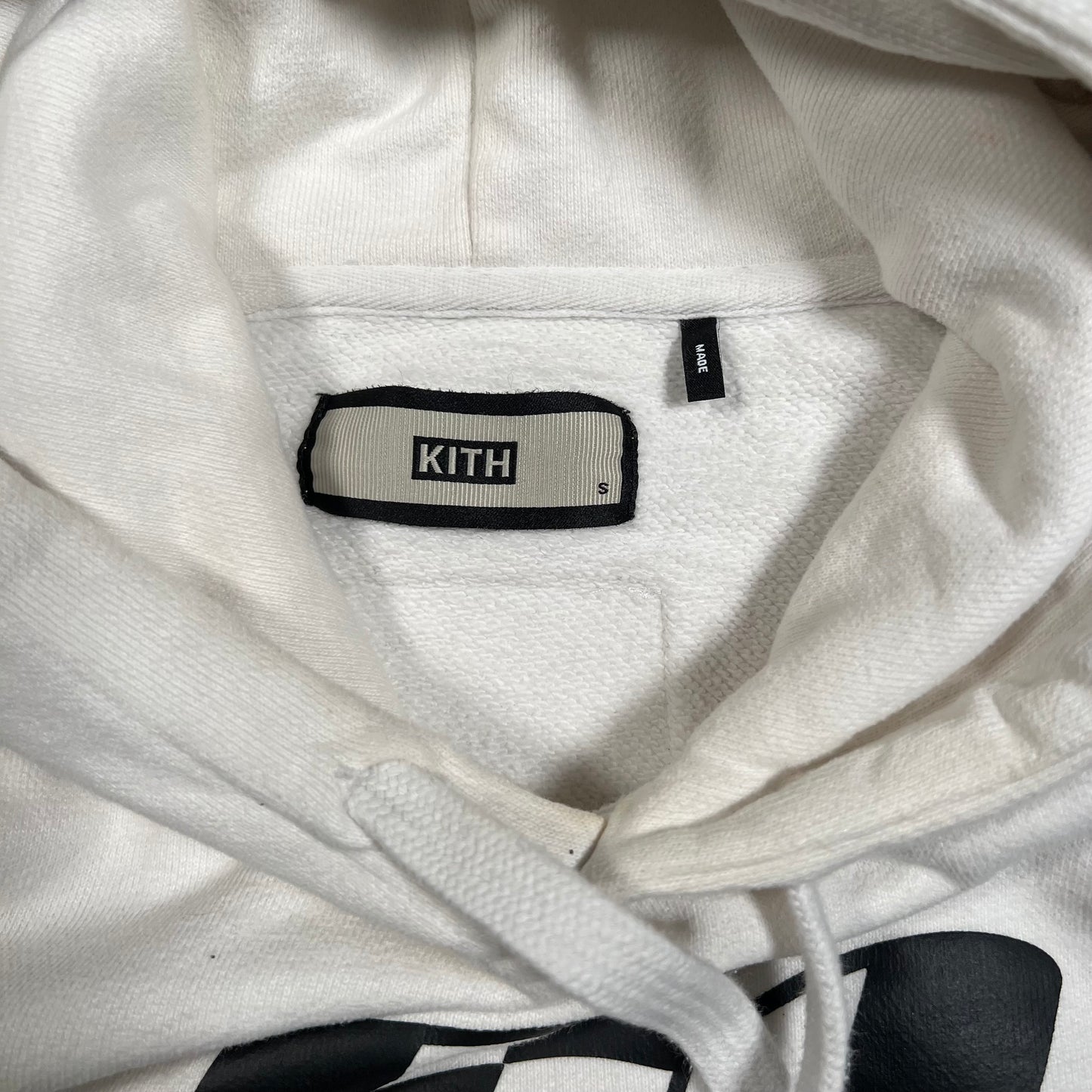Kith Flag Wave Box Logo White Hoodie Size Small USED x15367