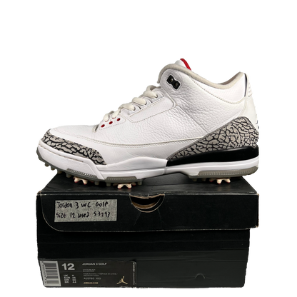 Jordan 3 White Cement Golf (2017) Size 12 USED s3293