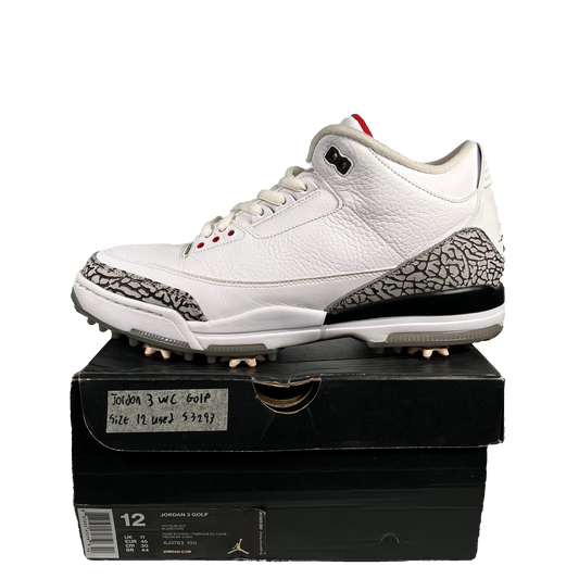 Jordan 3 White Cement Golf (2017) Size 12 USED s3293