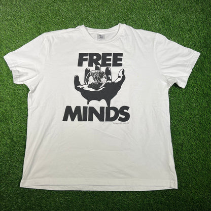 OVO White "Free Minds" Tee Size XL USED x15564