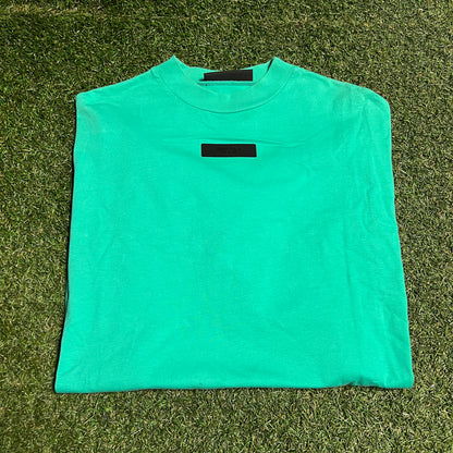 Fear of God FOG Essentials Teal Under Collar Logo Tee Size Small USED x14120